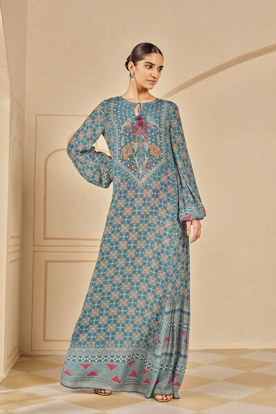 Laraine Printed Kaftan - Blue